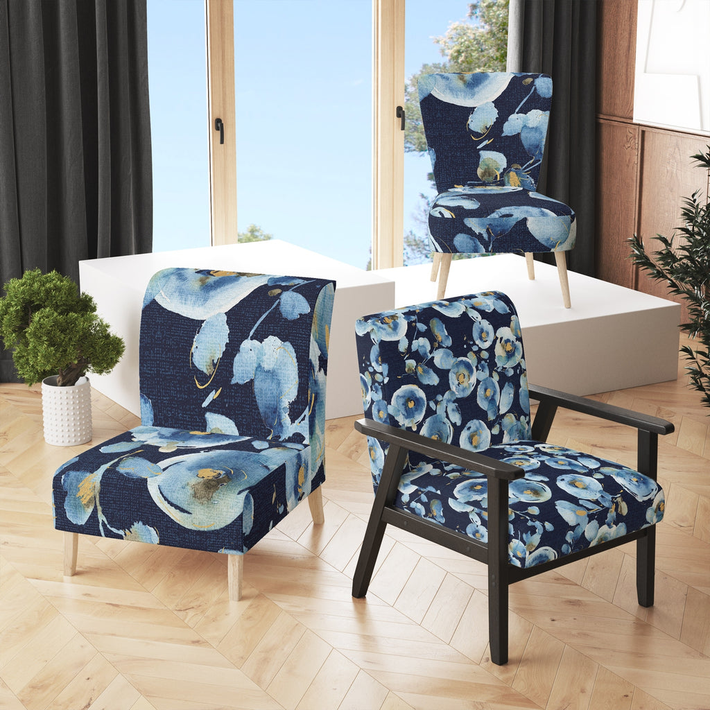Upholstered Floral Accent Arm Chair D833188