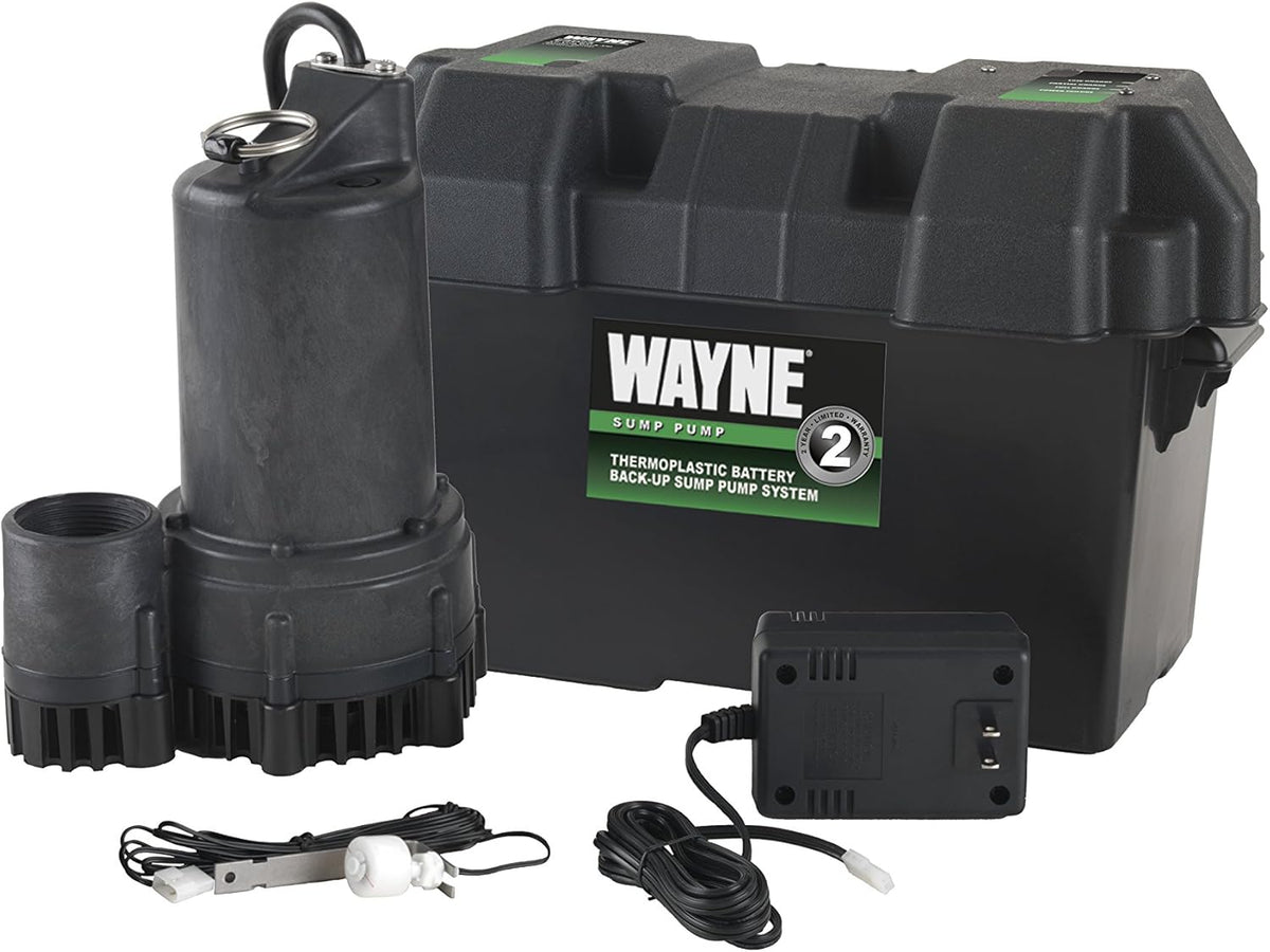 1/2 HP Sump Pump with Vertical Float Switch and 12 Volt Battery Back Up O173000