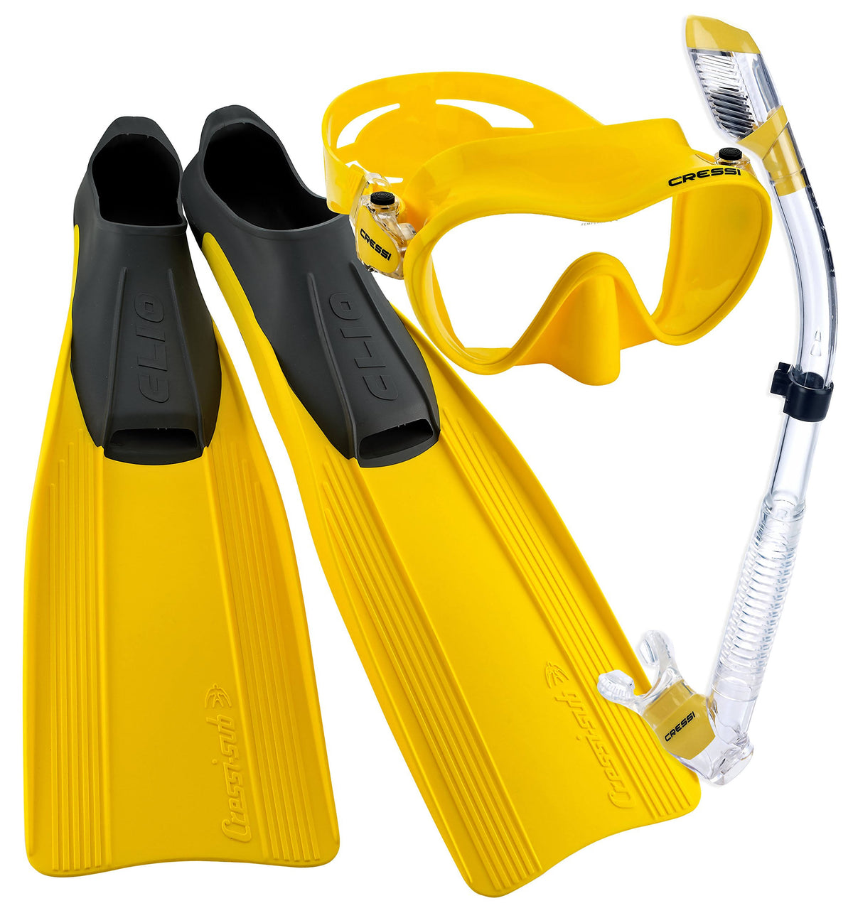 Full Foot Fin, Frameless Mask, Dry Snorkel Set with Carry Bag B13457