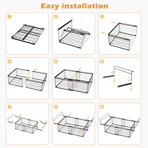 2 Pack Expandable Metal Freezer Baskets Black X662565