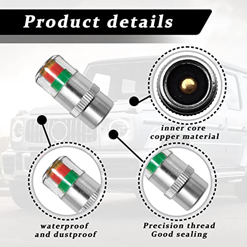 Universal 32PSI Tire Pressure Monitor Valve Stem Caps H4950