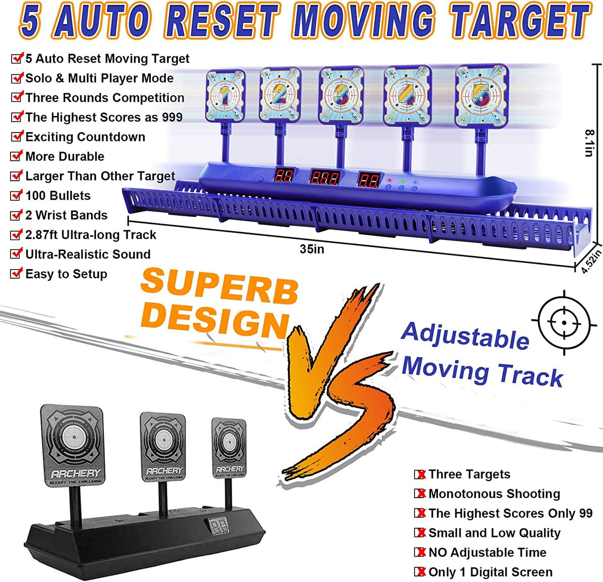 Electronic Shooting Targets with Auto-Reset J179928