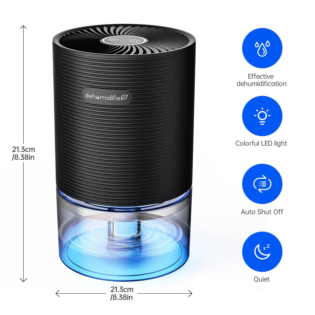 Small Dehumidifier 27oz with Auto-off Black T91039