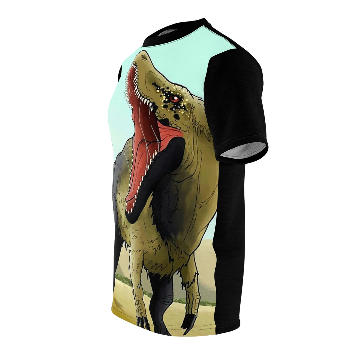 Angry Dinosaur Screamer Abstract Printed Unisex AOP Cut & Sew Tee P38827
