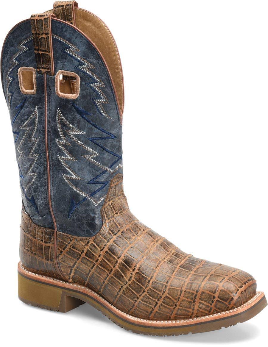 Brown Square Toe Roper Boots F430