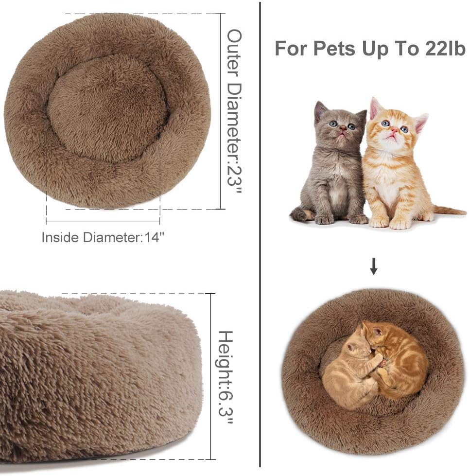 Small Round Washable Calming Dog Bed Pack of 2 W5821