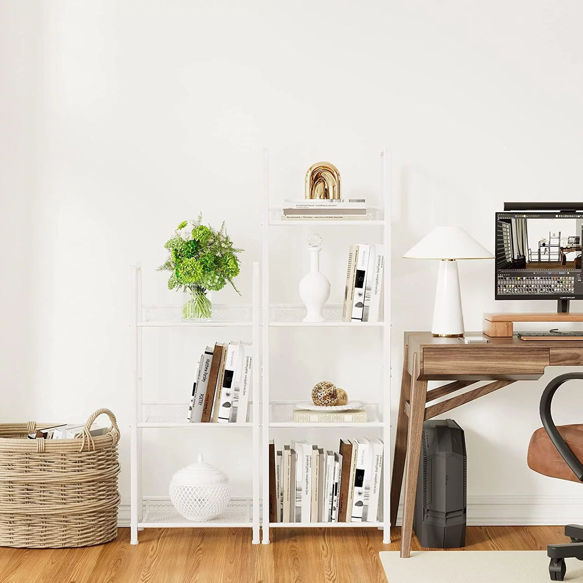 White 3 Tiers Bookshelf Storage Shelf X268