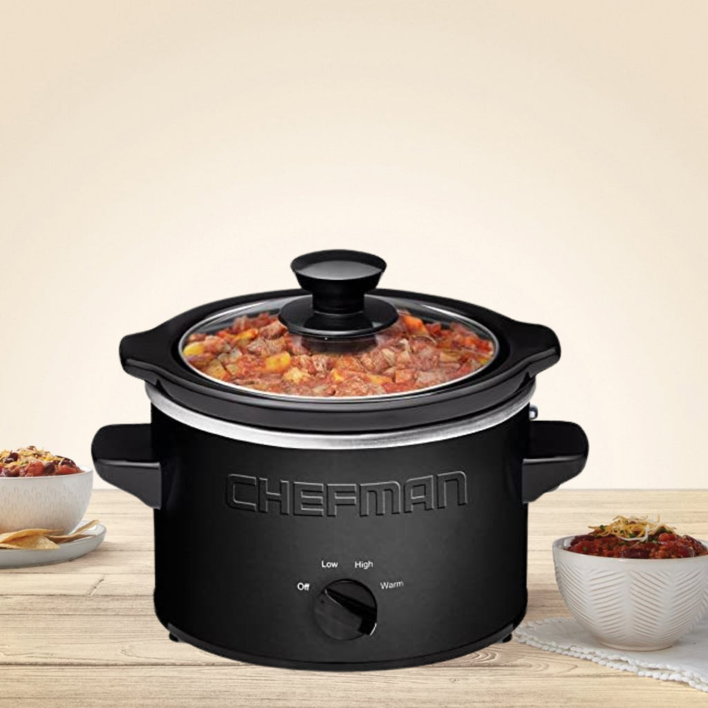 1.5 Quart Black Slow Cooker with Removable Crock and Storage Carrier Y47814