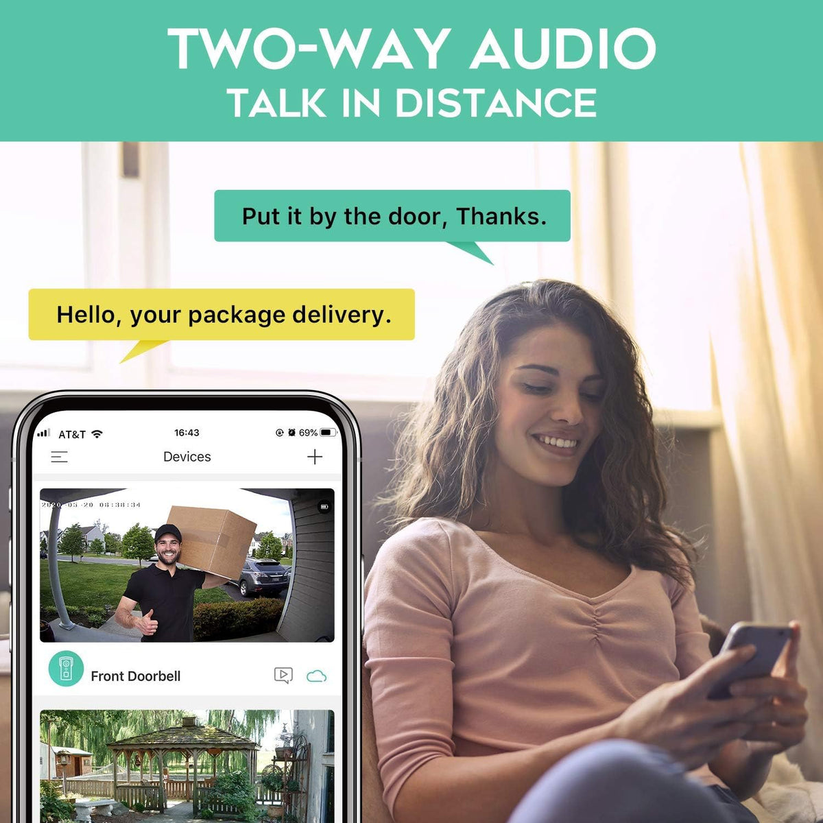 Wireless Video Doorbell Camera with Wireless Chime A392