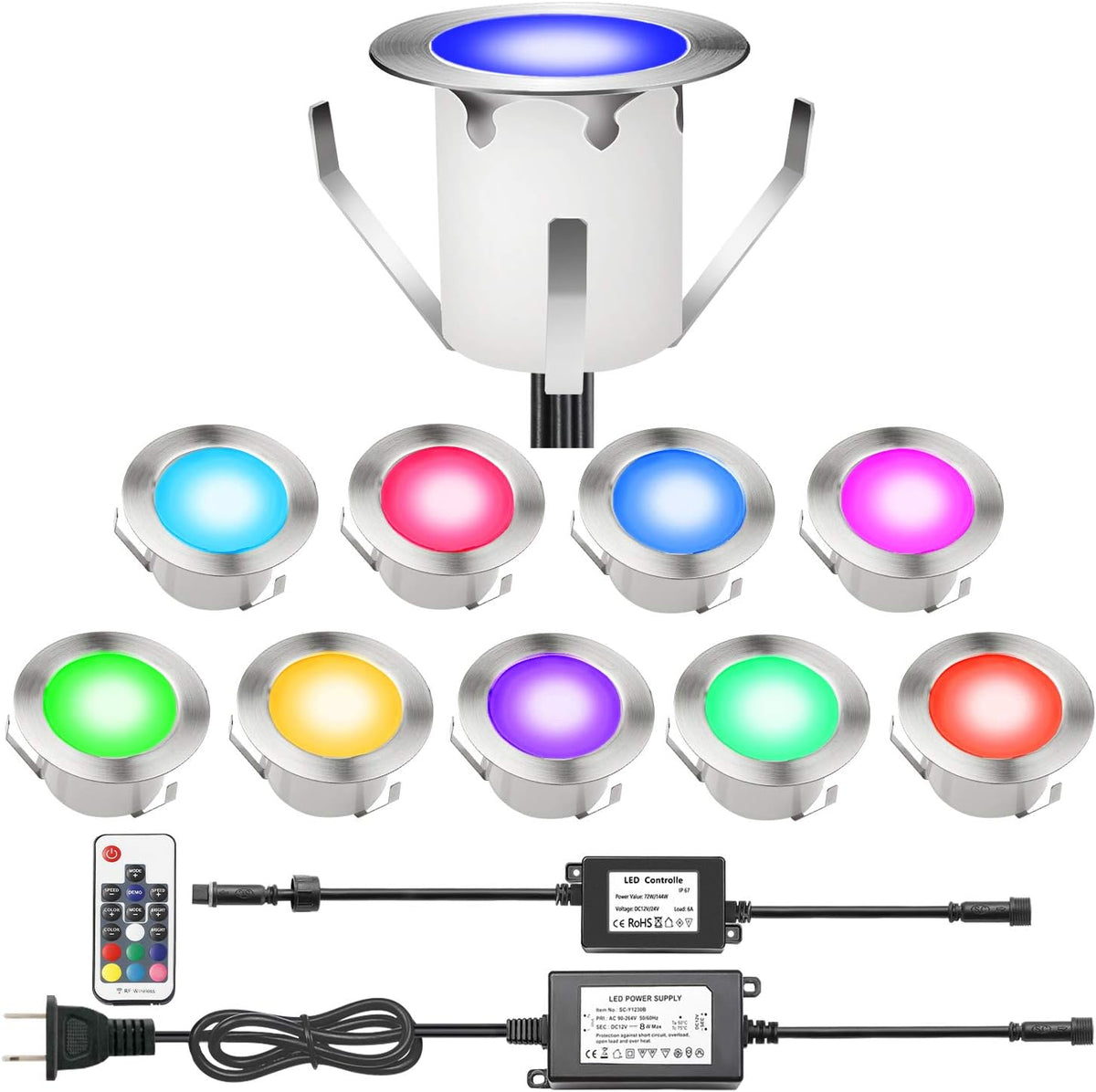 Warm White IP67 Waterproof 12V LED Deck Lighting Kit 20 Pack D67061