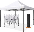 10'x10' Heavy Duty Pop Up Canopy Tent with Roller Bag - White L223654
