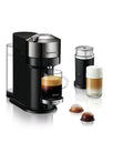 Dark Chrome Coffee Machine with Milk Frother G1096