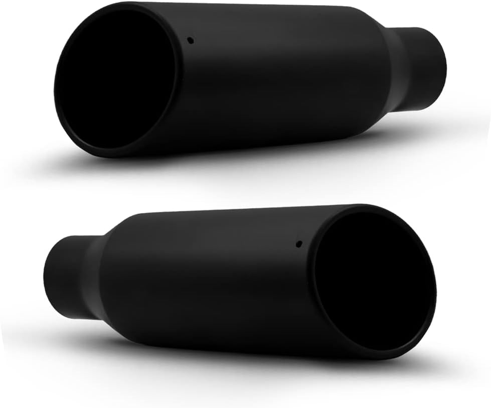2PCS 2.5 Inch Inlet Black Exhaust Tips Stainless Steel Pack of 2 S100