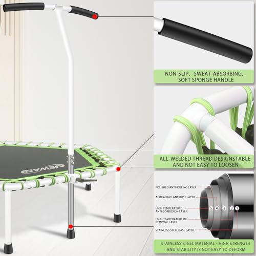 Fitness Trampoline with Adjustable Handle Bar, Max Limit 330 lbs R782