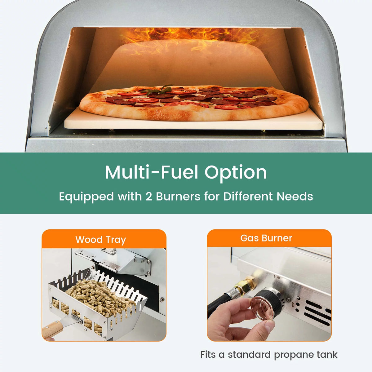 12 Multi-Fuel Propane & Wood Fired Pizza Oven Q27619