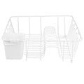 Black Vinyl Coated Wire Dish Drying Rack with Square Utensil Holder Z900934