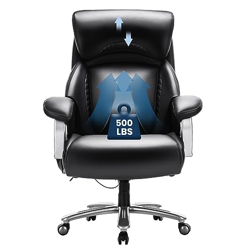 Big and Tall Heavy Duty Leather Office Chair Black N85016