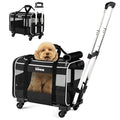 Black Rolling Pet Carrier with Wheels L8487