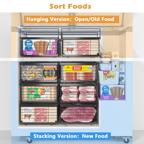 2 Pack Expandable Metal Freezer Baskets Black X662565