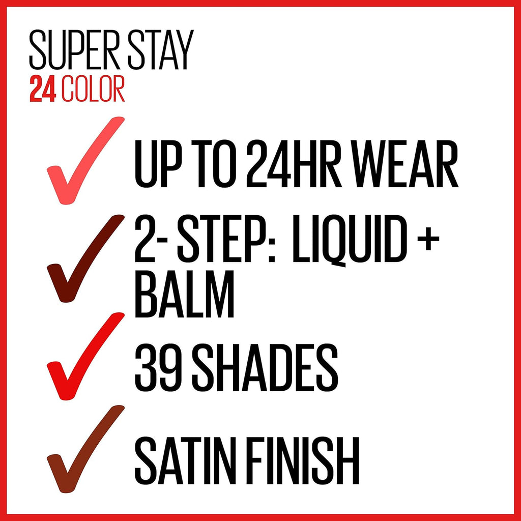 2-Step Long Lasting Liquid Lipstick, Red, 1 oz (Pack of 2) P558