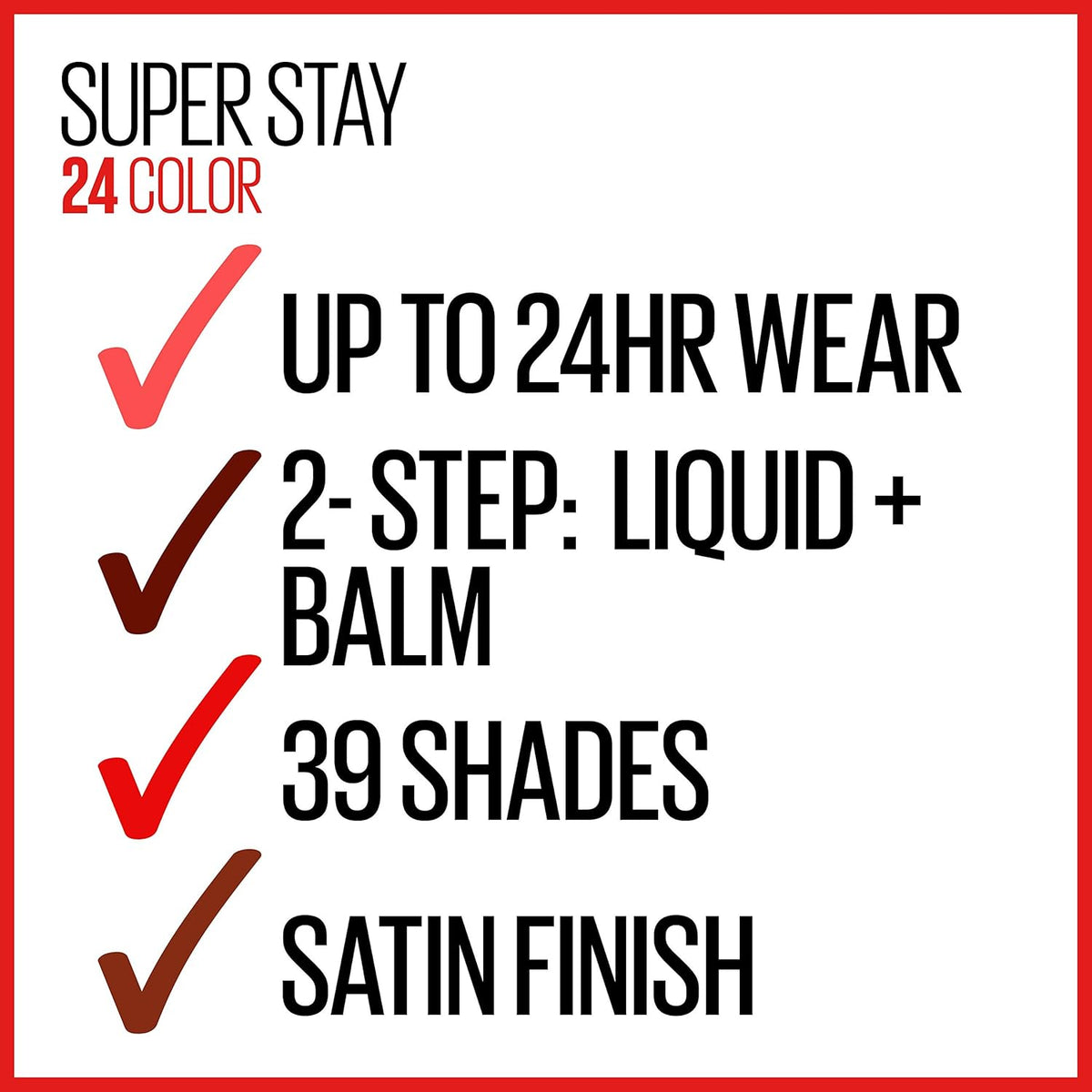2-Step Long Lasting Liquid Lipstick, Red, 1 oz (Pack of 2) P558