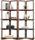 Dark Brown Wood 4 Tier Bookcase Room Divider J732283