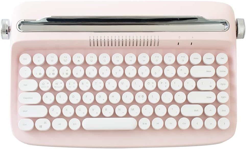 Baby Pink Wireless Bluetooth Typewriter Keyboard Pack of 2 X94940