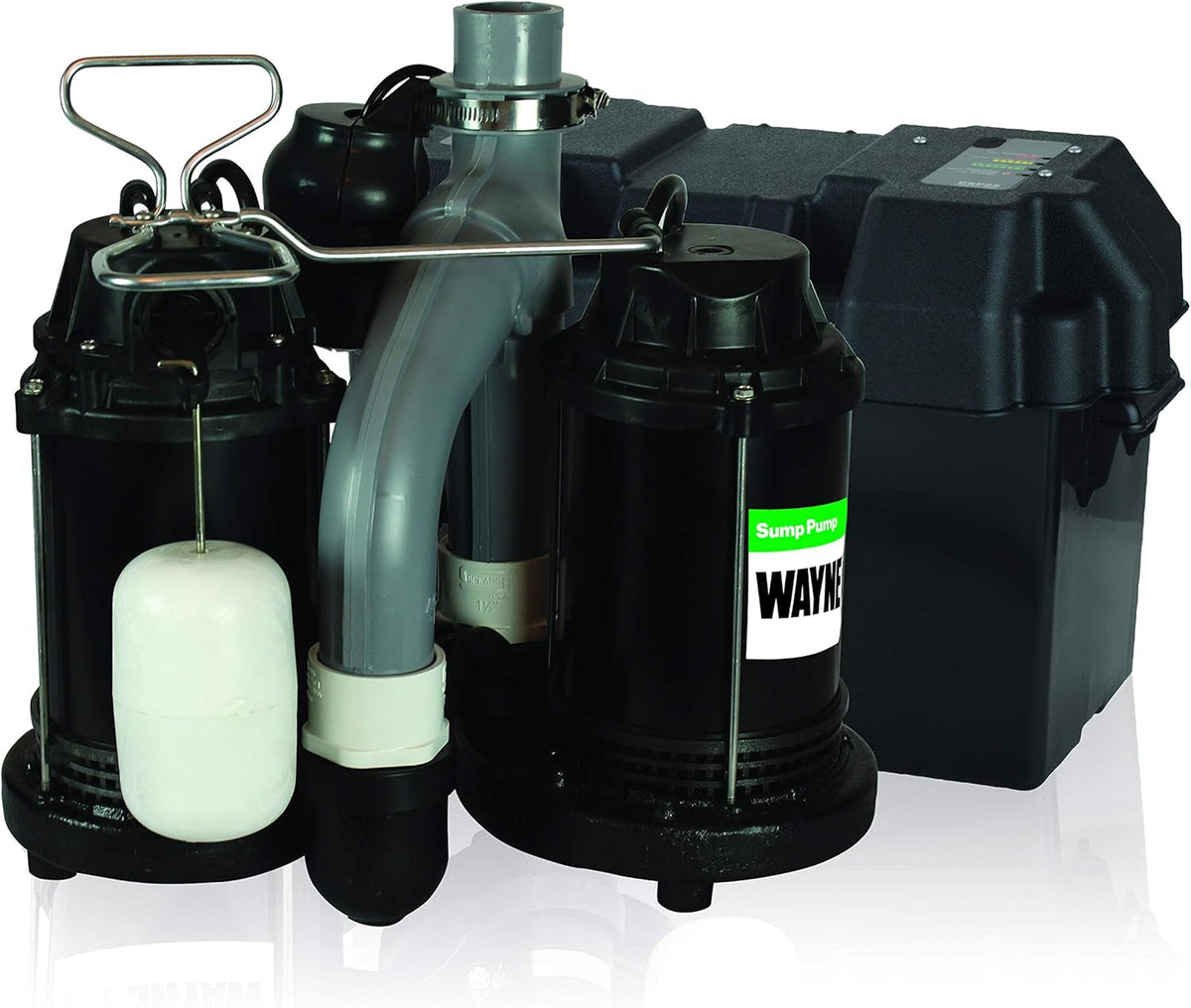 1/2 HP Sump Pump with Vertical Float Switch and 12 Volt Battery Back Up O173000