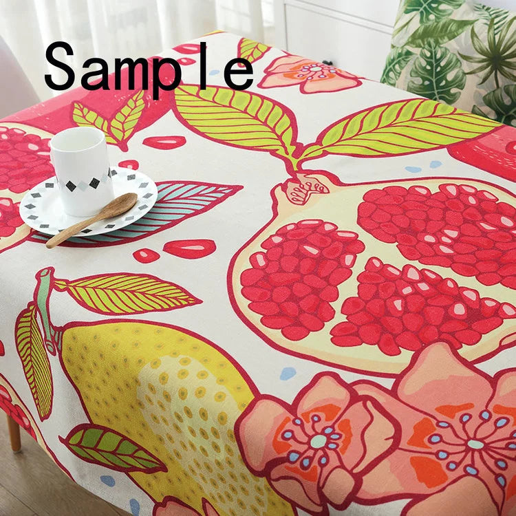 Cotton Linen Tablecloth 60x120 Inches Yellow I281