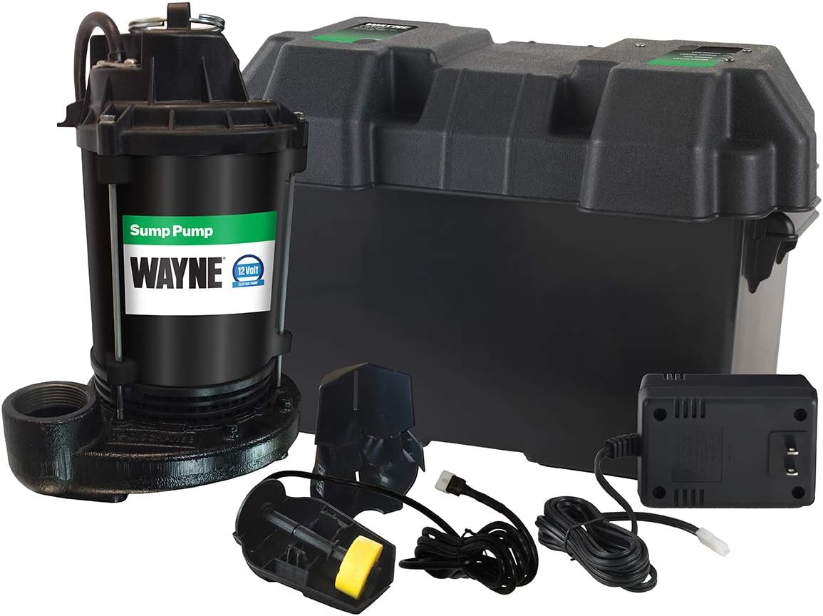 1/2 HP Sump Pump with Vertical Float Switch and 12 Volt Battery Back Up O173000