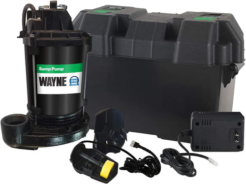 1/2 HP Sump Pump with Vertical Float Switch and 12 Volt Battery Back Up O173000
