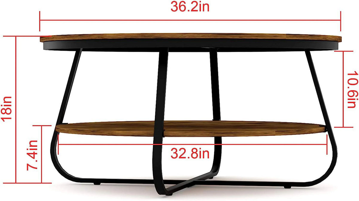 35.8 Inch Wood Coffee Table with Storage E164