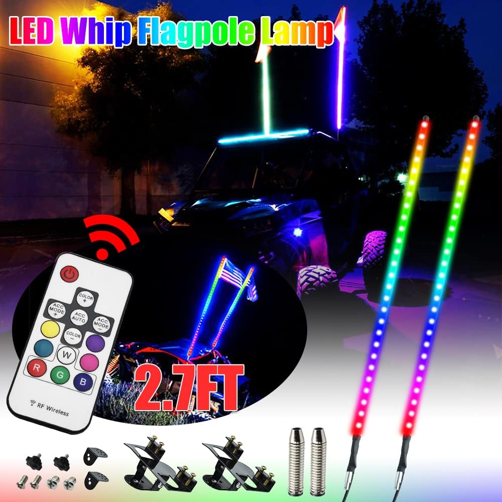 2.7FT LED Whip Lights Antenna Kits, Pack of 2 C74108