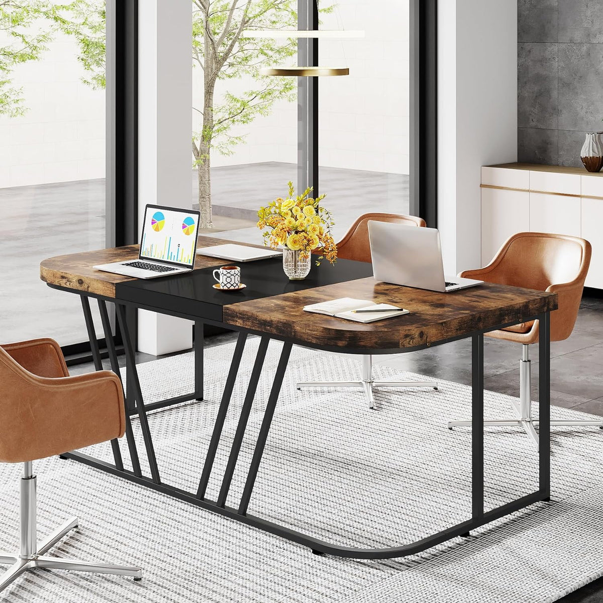 63" Industrial Executive Desk P7598