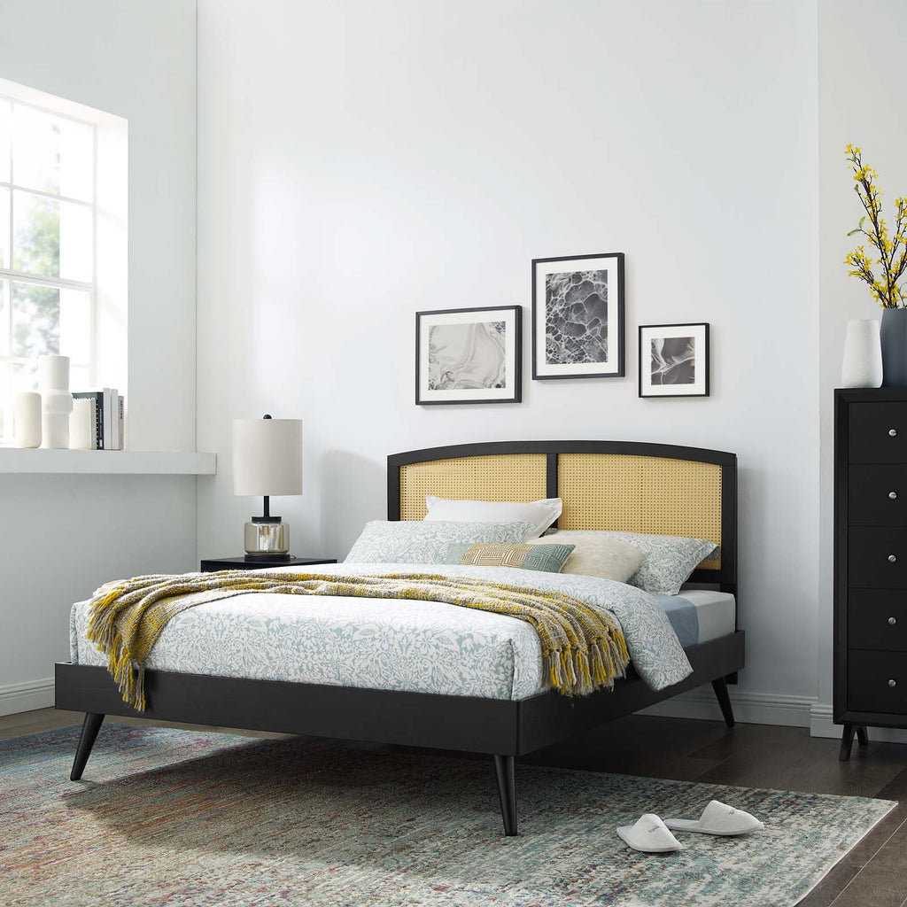 Black Wood Full Size Platform Bed Frame A689