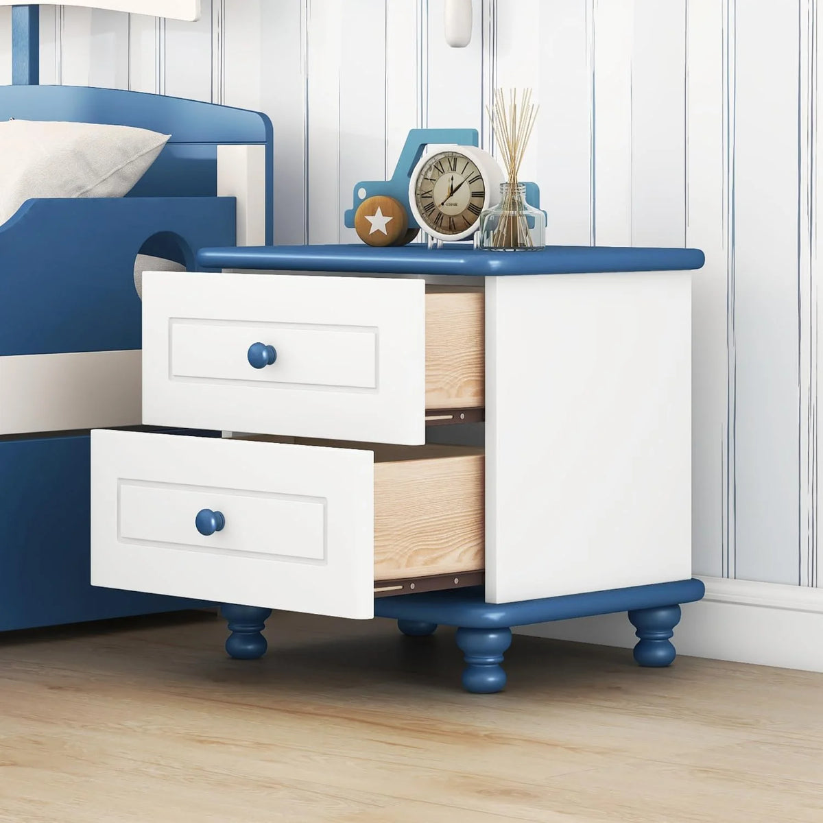 Wooden Nightstand with 2 Drawers G3023