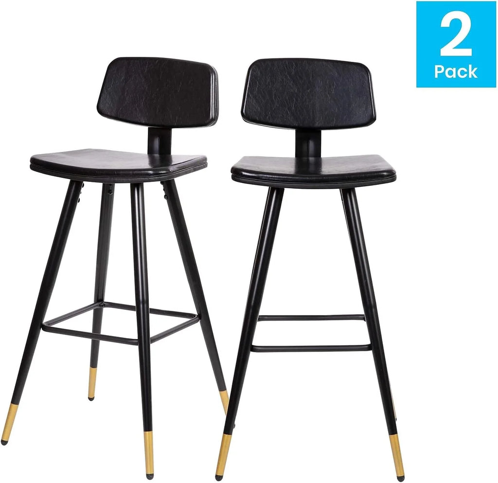Black Adjustable Low Back Barstool W140321