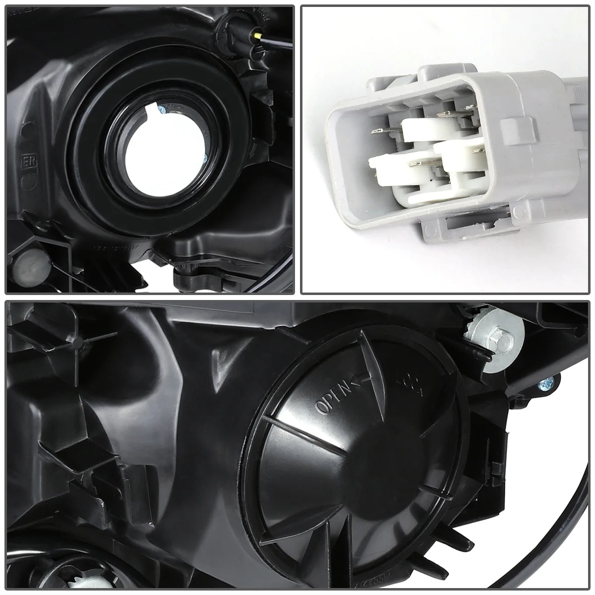Pair Projector Headlight Chrome Housing Clear Side Headlamps Left + Right I8545