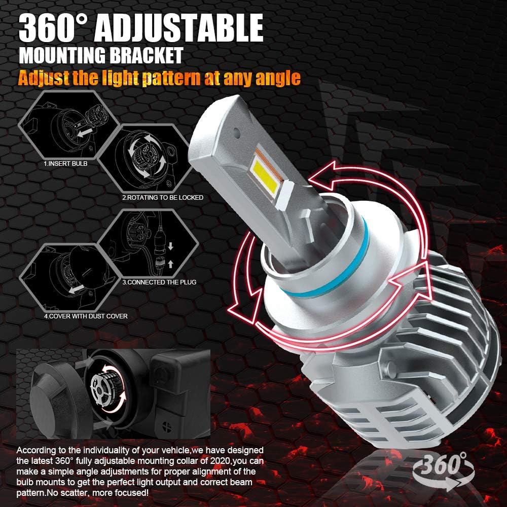 9005 LED Headlight Bulbs 20000LM 130W 6500K HB3 Pack of 2 I473532