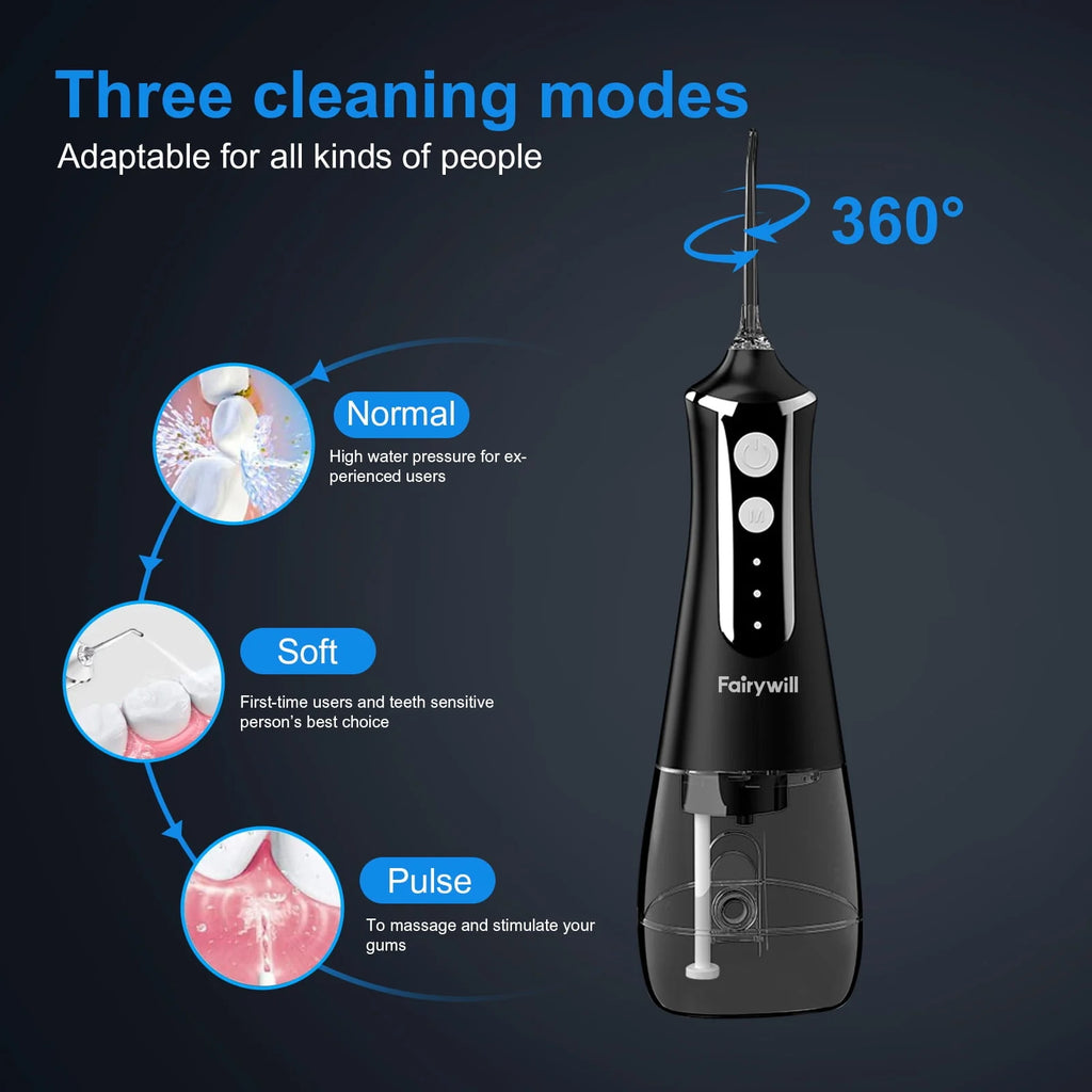 Cordless Water Flosser with 5 Modes 300ML Black N59875