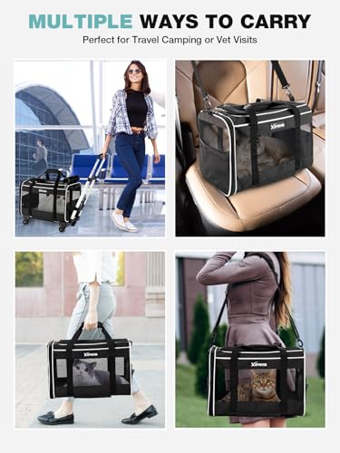 Black Rolling Pet Carrier with Wheels L8487