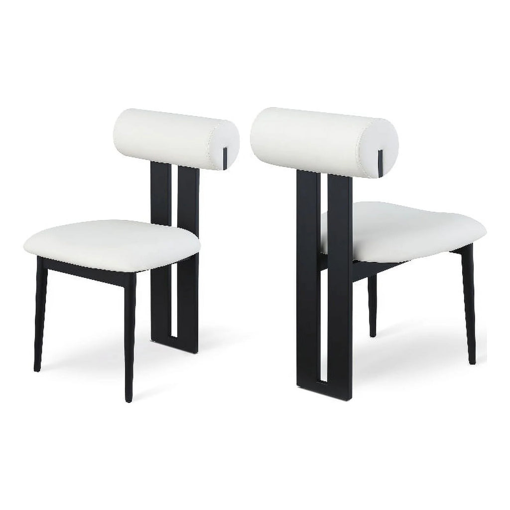 Cream Vegan Leather Dining Chair Set of 2 T608