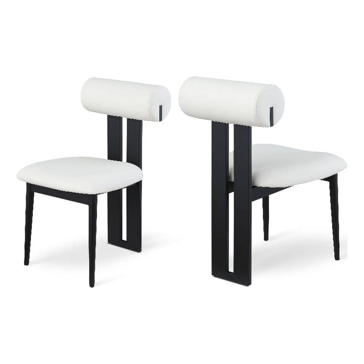 Cream Vegan Leather Dining Chair Set of 2 T608
