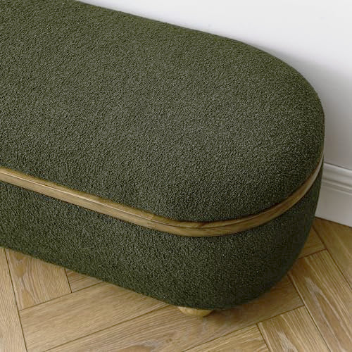 Dark Blue Upholstered Storage Ottoman Bench G6959