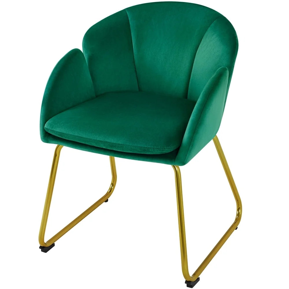 Pink Velvet Armchair with Metal Legs R194