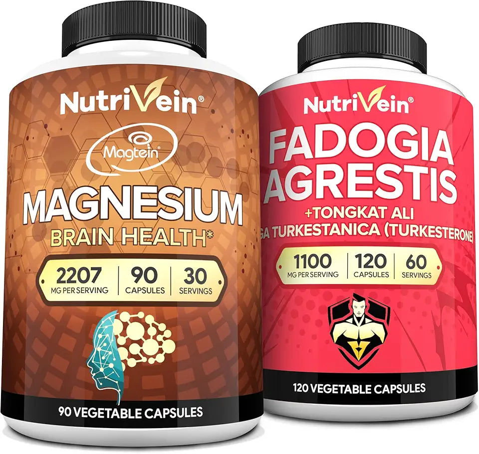 Fadogia Agrestis and Tongkat Ali and Magnesium L-Threonate Supplement Bundle W234