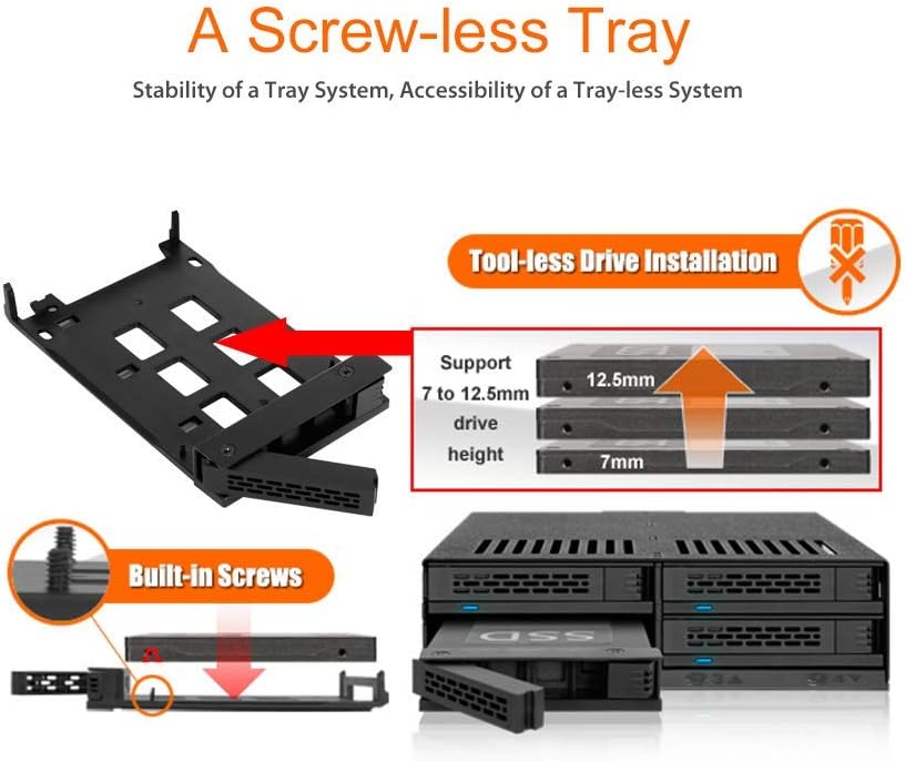 6 x 2.5" SATA HDD / SSD Hot Swap Cage for External 5.25" Bay D1020