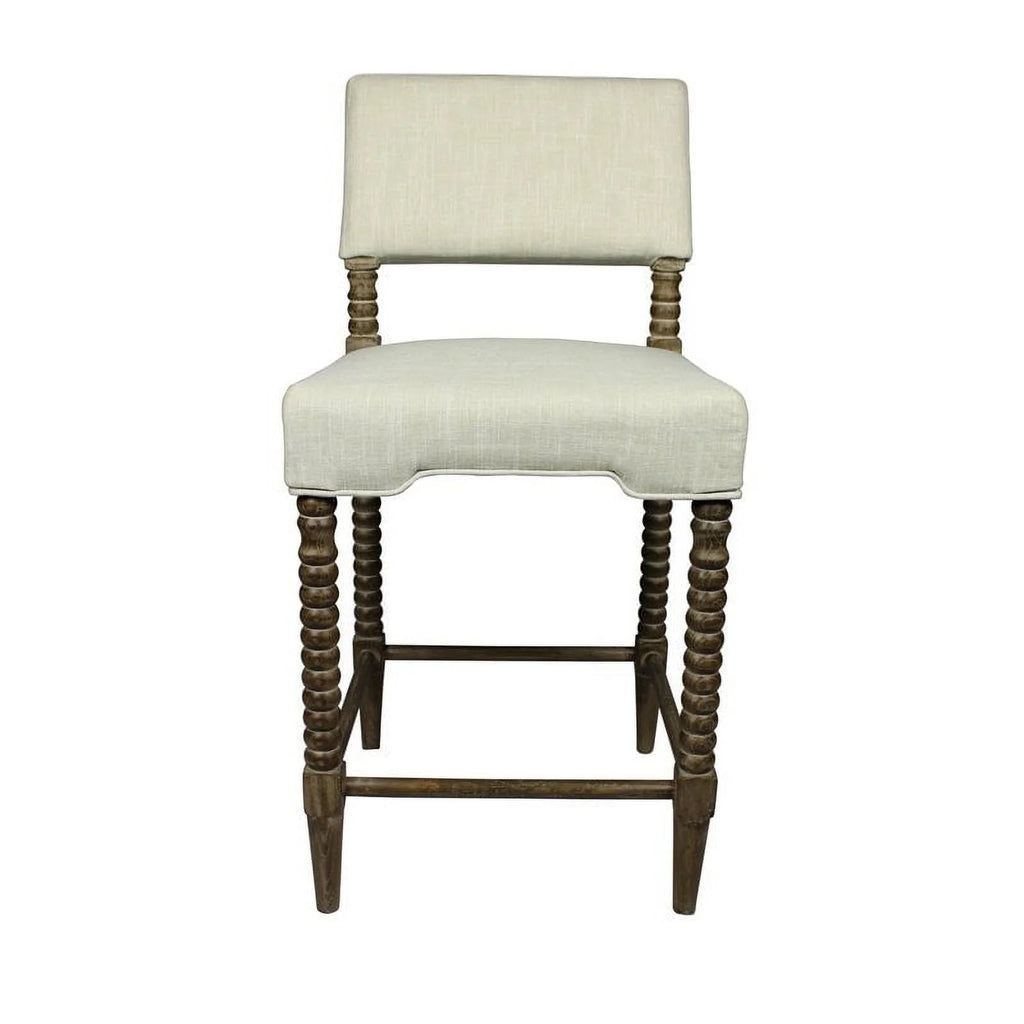 41" Fabric & Wood Counter Stool Set of 2 D62185