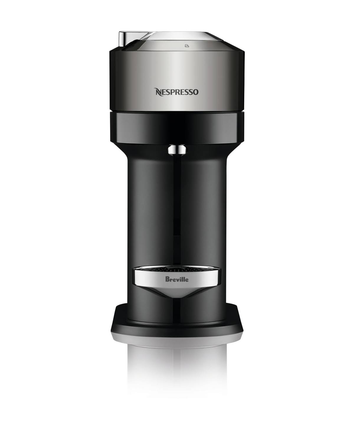 Dark Chrome Coffee Machine with Milk Frother G1096