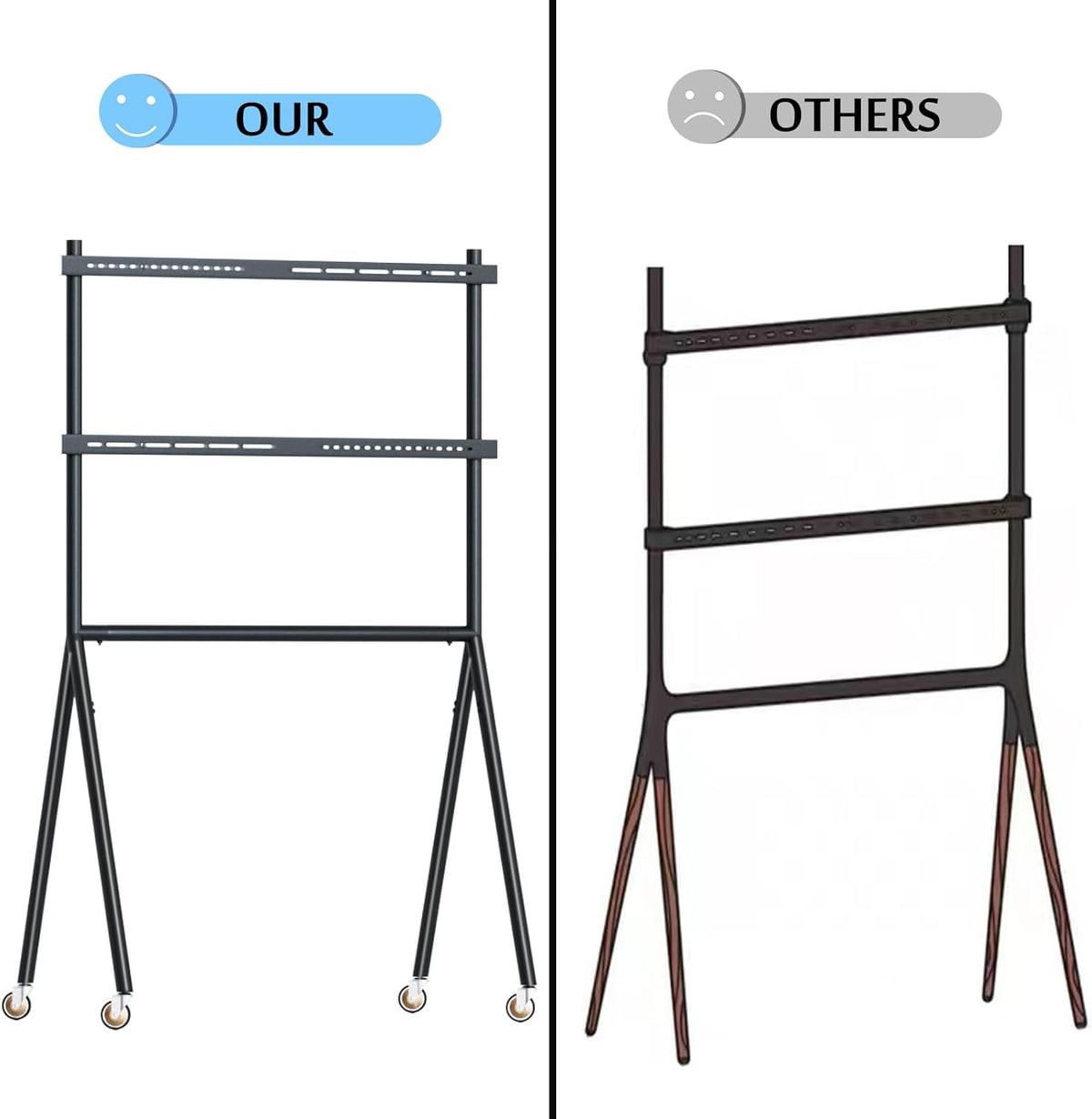 TV Easel Stand 37"-70" inch Adjustable with Wheels X195